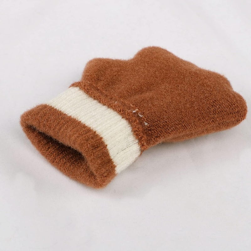 NICEYST Kids Convertible Flip Top Gloves Children Winter Warm Knitted Fingerless Mittens for Boys Girls 6-10 Years Old - Image 4